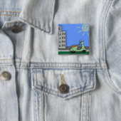 Scooter-scape Badge Vierkante Button 5,1 Cm (In situ)