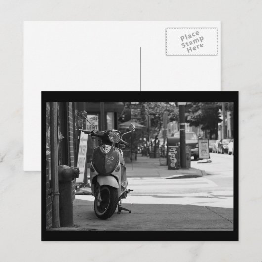 Scooter South Street BW Briefkaart (Voorkant / Achterkant)
