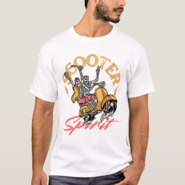 Scooter Spirit – Retro Skeleton Rider Design T-shirt