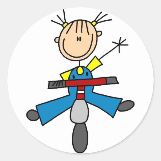 Scooter Stick Figuur Stickers Sticker (Voorkant)