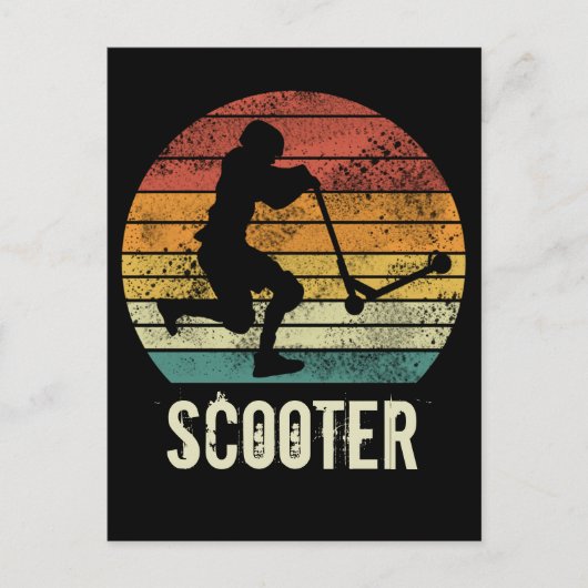 Scooter  Sunset Retro E-Scooter Design Briefkaart (Voorkant)