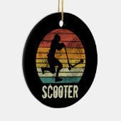 Scooter Sunset Retro E-Scooter Design Keramisch Ornament (Rechts)