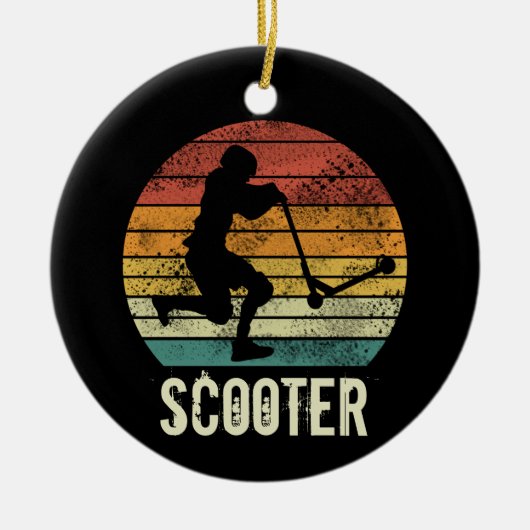 Scooter Sunset Retro E-Scooter Design Keramisch Ornament (Voorkant)