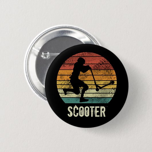 Scooter  Sunset Retro E-Scooter Design Ronde Button 5,7 Cm (Voorkant /achterkant)