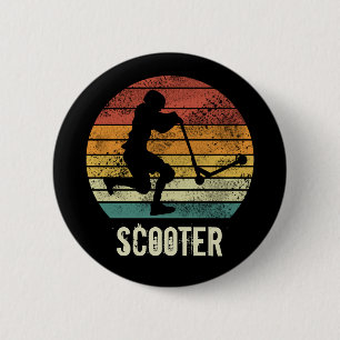 Scooter Sunset Retro E-Scooter Design Ronde Button 5,7 Cm