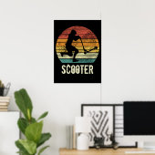Scooter  sunset retro E-Scooter Poster (Thuiskantoor)