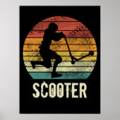 Scooter  sunset retro E-Scooter Poster (Voorkant)