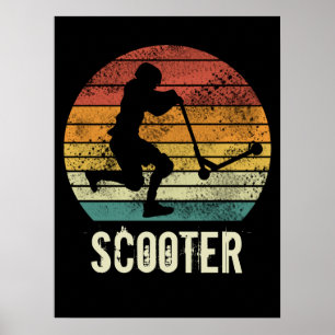 Scooter sunset retro E-Scooter Poster
