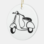 Scooter tekenen zwart-wit retro keramisch ornament (Links)