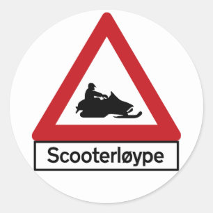 Scooter Track (1), verkeersbord, Noorwegen Ronde Sticker