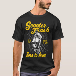 Scooter Trash Retro Distress Style Scooter Humor T-shirt