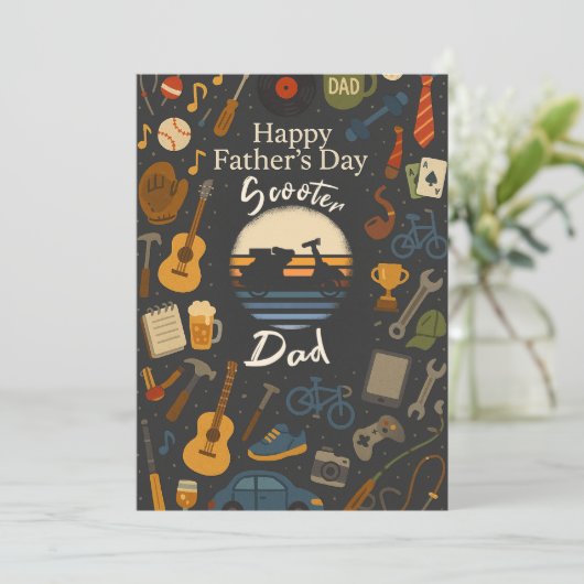  scooter vader vaders dag cadeau Kaarten cyclus (Staand voorkant)