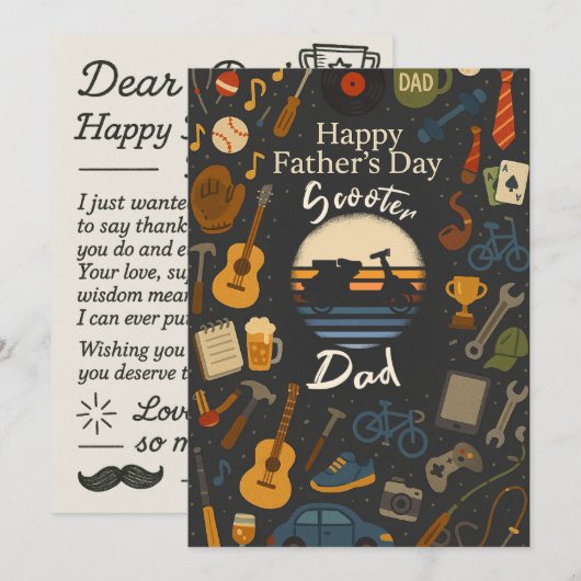  scooter vader vaders dag cadeau Kaarten cyclus (Voorkant / Achterkant)