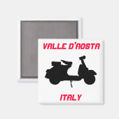Scooter, Valle d'Aosta, Italië Magneet (Voorkant / Achterkant)