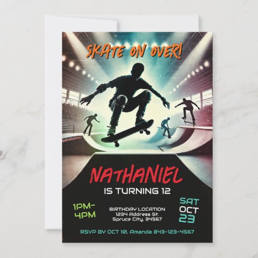 Scooter Verjaardag Uitnodiging voor jongens (Voorkant)