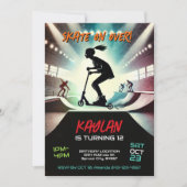 Scooter Verjaardag Uitnodiging voor meisjes (Voorkant)