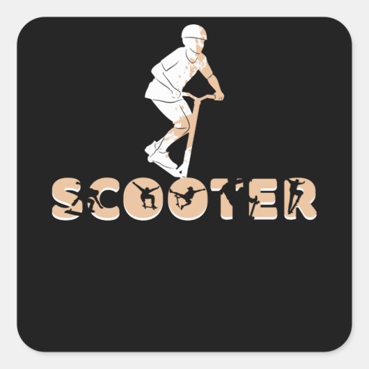 Scooter Vierkante Sticker (Voorkant)