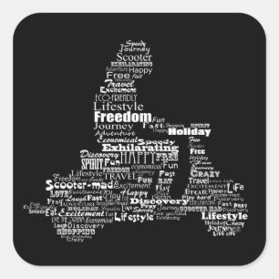 Scooter woord collage stickers