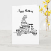 Scooter woord collage Wenskaart Kaart (Gele Bloem)