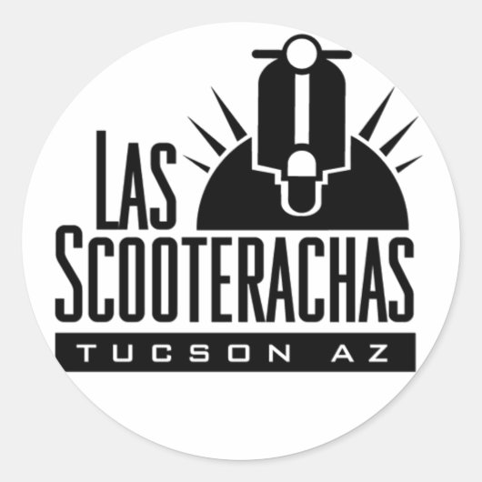 Scooterachas-Stickers Ronde Sticker (Voorkant)
