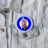 Scooterboy op uj scooter ronde button 7,6 cm (In situ)