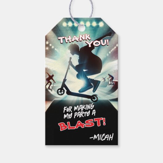 Scooterfeest Dank Je Tag Cadeaulabel (Voorkant)