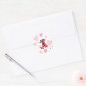 Scooterhond Valentijnsticker Ronde Sticker (Envelop)