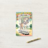 Scooterhond Zomer Grappig Retro Strand  Post-it® Notes (Op bureau)