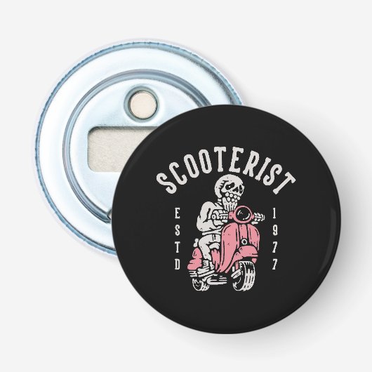 scooterist uw tagline hier button flesopener (Voorkant)