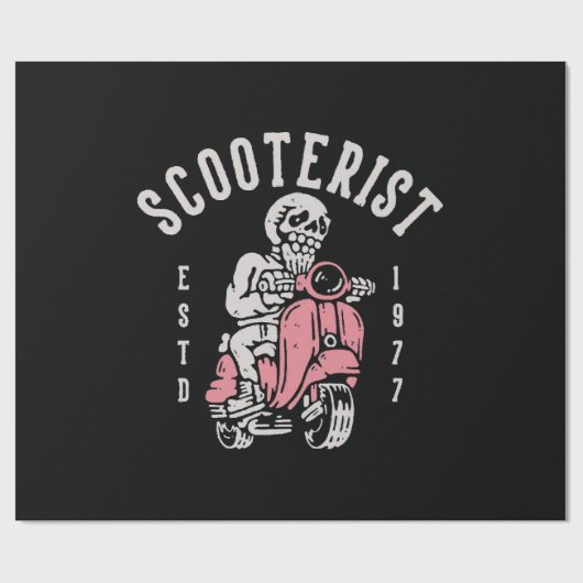 scooterist uw tagline hier cadeaupapier (Vlak)