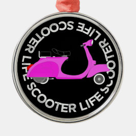 Scooterlevensmod voor scoot-fans 2-wiel sport roze metalen ornament