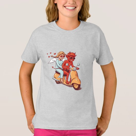 Scooterliefde – Duivel & Engel Kinderen T-shirt (Voorkant)