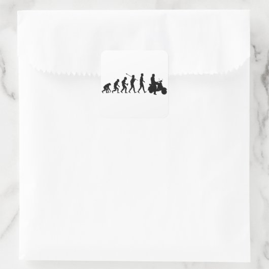 scooterrijder vierkante sticker (Tas)