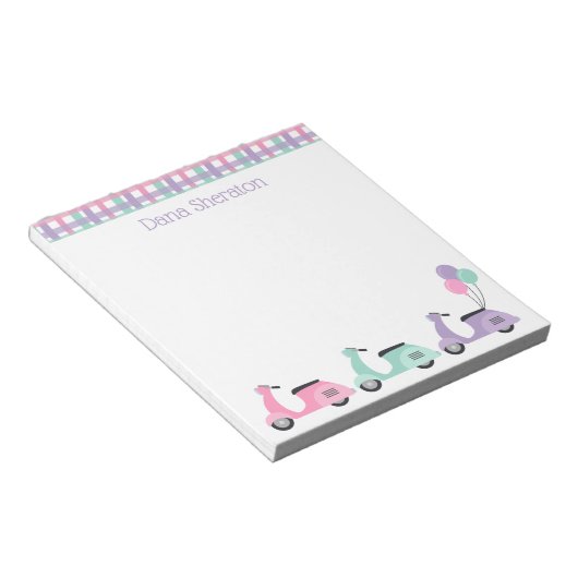 Scooters en gepersonaliseerd Notitieblok (Schuin)