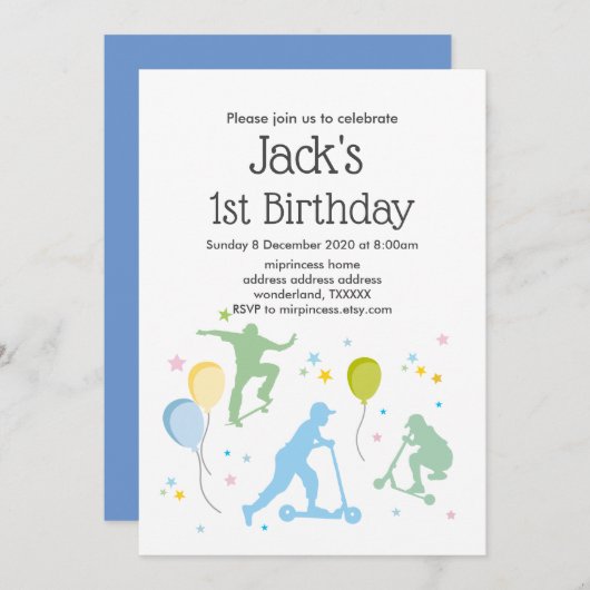 Scooters, fietsen, skateboards, rijden over kaart (Voorkant / Achterkant)