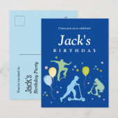 Scooters, fietsen, skateboards, rijden over uitnodiging briefkaart (Voorkant / Achterkant)