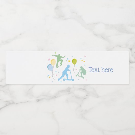 Scooters, fietsen, skateboards, rijden over waterfles etiket (Enkel label)