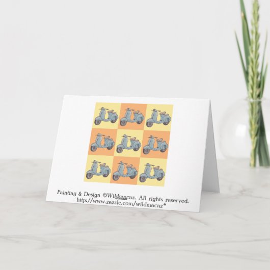Scooters Greeting Card Kaart (Achterkant)