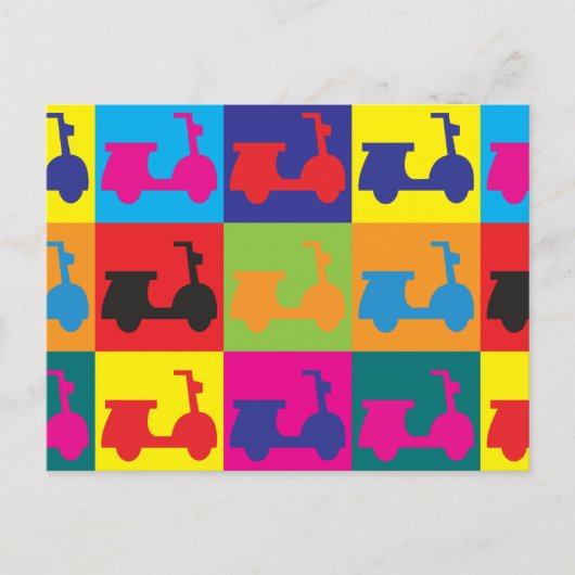 Scooters Pop Art Briefkaart (Voorkant)