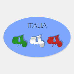 Scooters van Italië Italiaanse Scooter Italia Logo Ovale Sticker