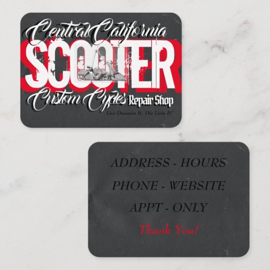 Scooters Visitekaartje (Voorkant / Achterkant)