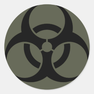 Scope Cap Sticker, Biohazard in Black Ronde Sticker