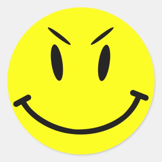 Scope Pet Sticker, Evil Face, Stijl 1 Ronde Sticker (Voorkant)