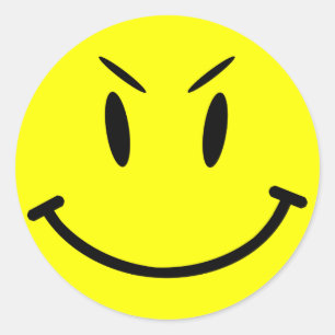 Scope Pet Sticker, Evil Face, Stijl 1 Ronde Sticker