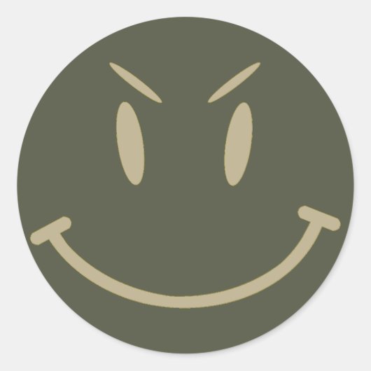 Scope Pet Sticker, Evil Face, Stijl 2 Ronde Sticker (Voorkant)