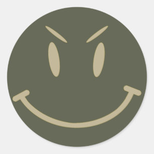 Scope Pet Sticker, Evil Face, Stijl 2 Ronde Sticker