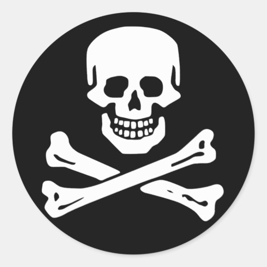 Scope Pet Sticker, Jolly Roger - Stijl 6 Ronde Sticker (Voorkant)
