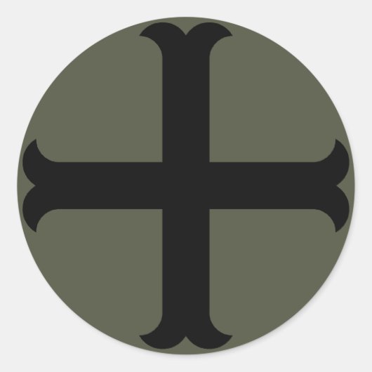 Scope Pet Sticker, Kruisvaarderskruis - Stijl 2 Ronde Sticker (Voorkant)