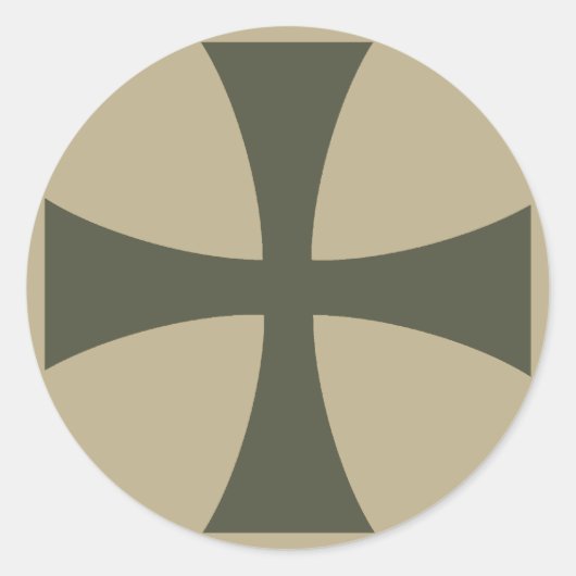 Scope Pet Sticker, Ridders Tempelierkruis, Stijl 3 Ronde Sticker (Voorkant)