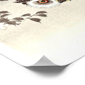 Scops Uil, Kersenbloesem en Maan Poster (Hoek)